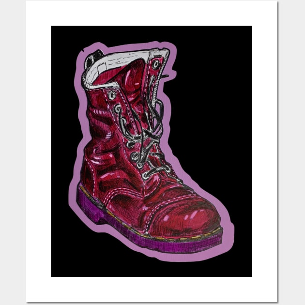 Red Pop Boot by Jason Hancock Wall Art by Octo30